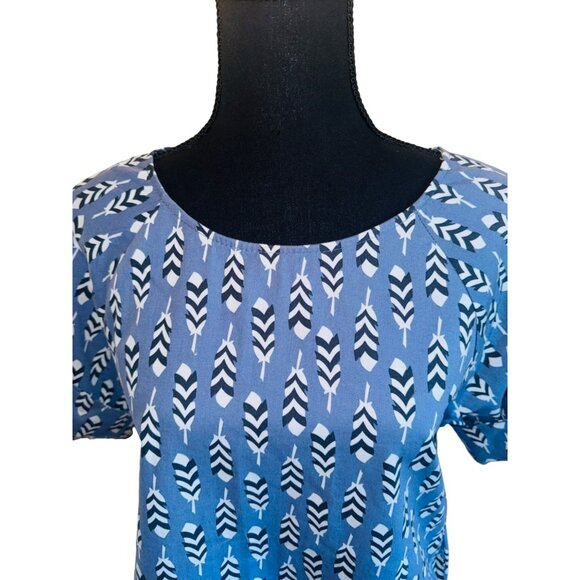 Uncle Frank Womens Cotton Arrow Print Shift Dress S Blue Casual Travel Artsy - Picture 3 of 11